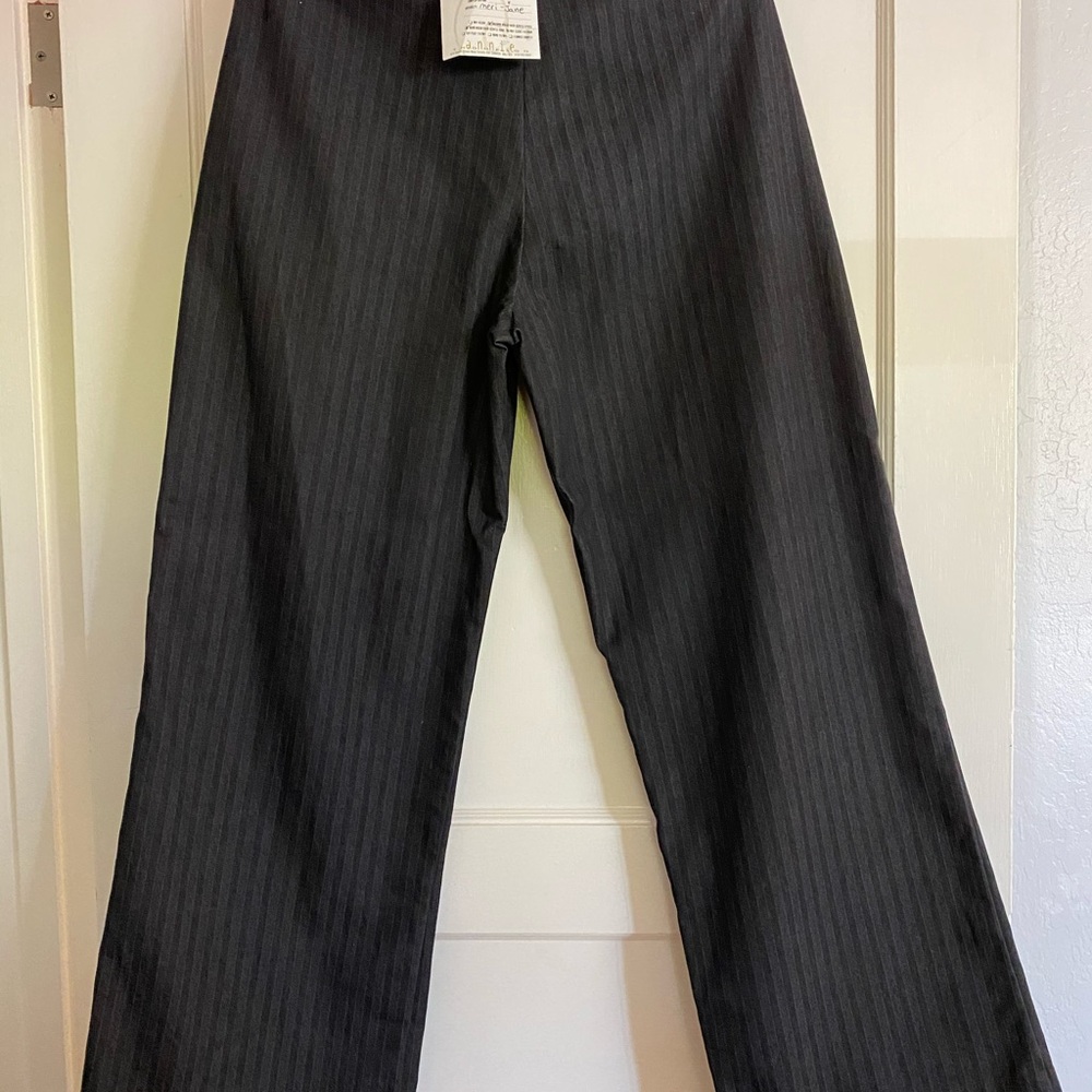 Annie Thompson black pinstripe denim